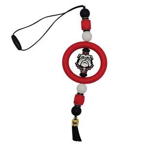 UGA Car Charms for Rear Mirror Red Ring Dawg Head Bulldogs Football